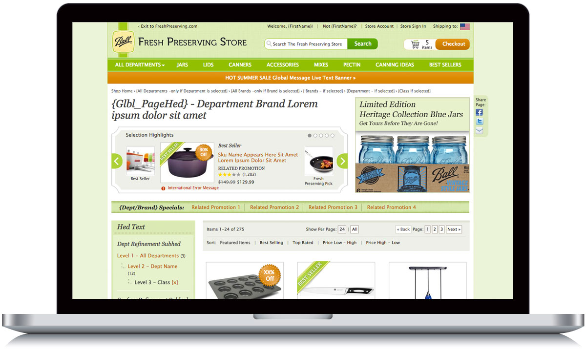Fresh Preserving Store Department Page