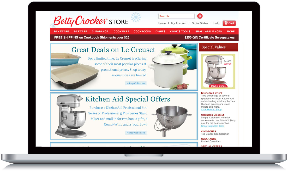 Betty Crocker Store Department Page