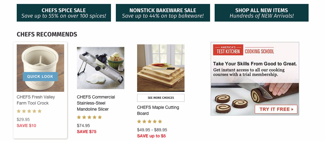 CHEFS Shopping Homepage