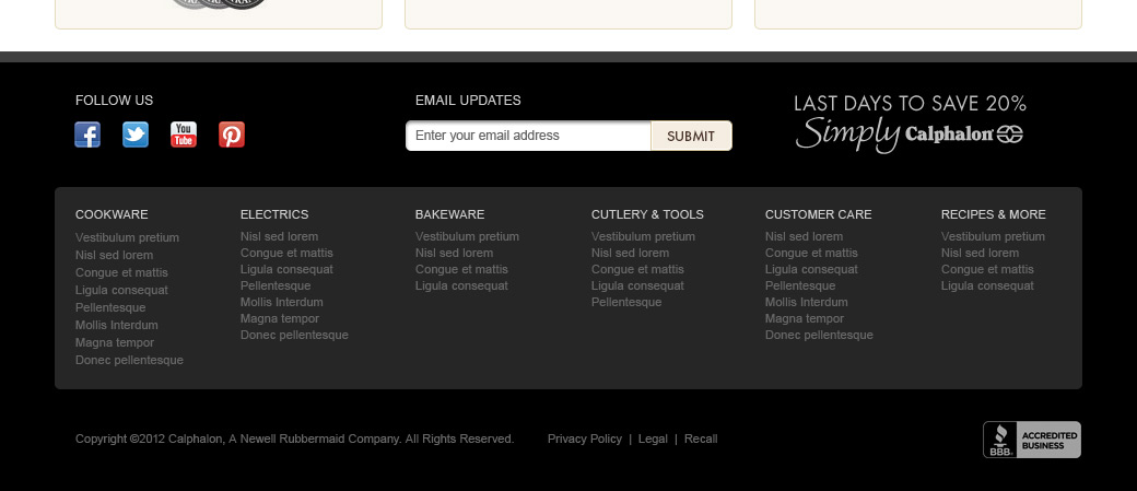 Calphalon Store Homepage