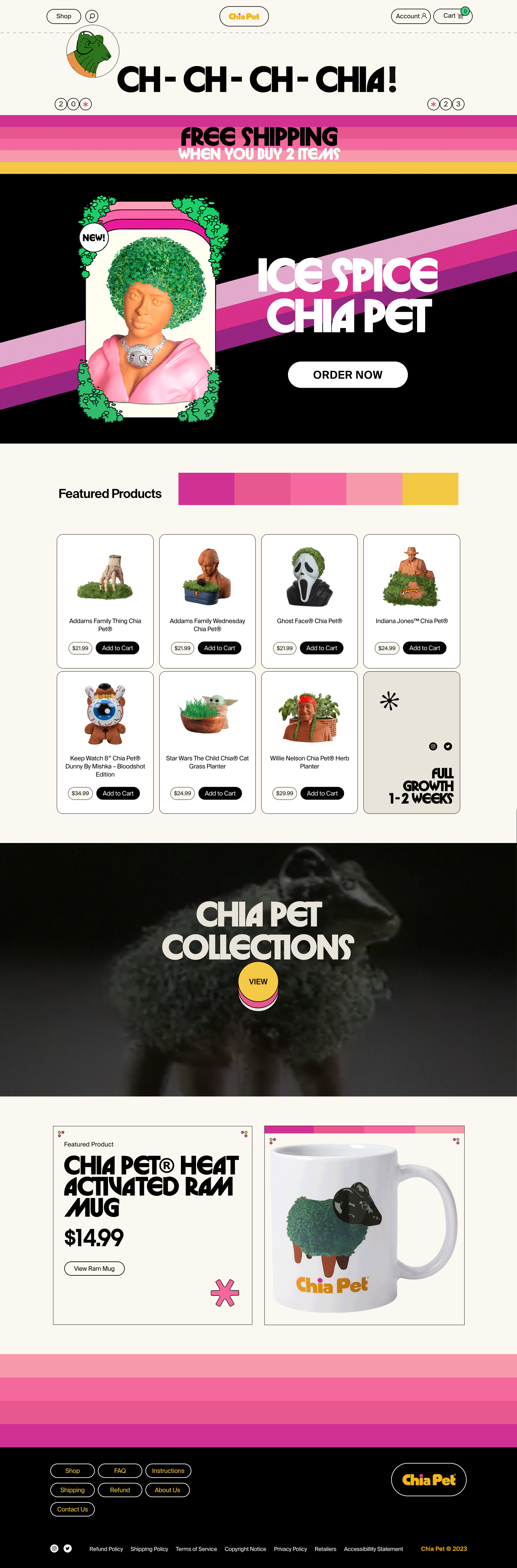Chia Pet Website Homepage