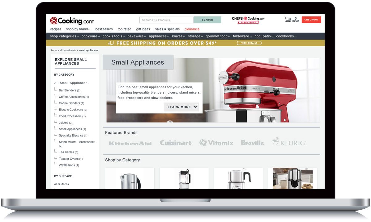 Cooking.com Category Page