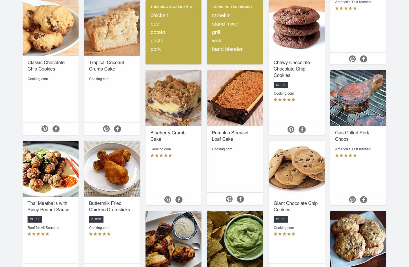Cooking.com Recipe Homepage