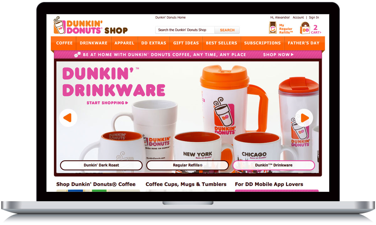 Dunkin' Donuts Shop Homepage