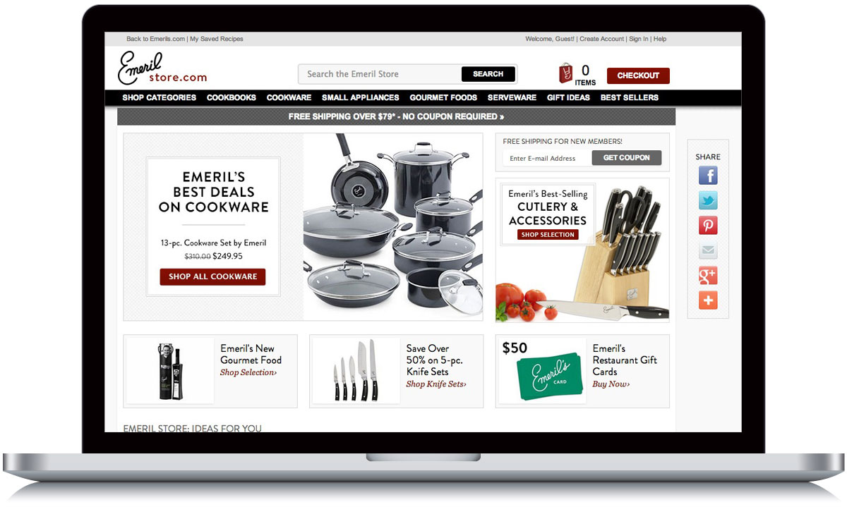 Emeril Store Homepage