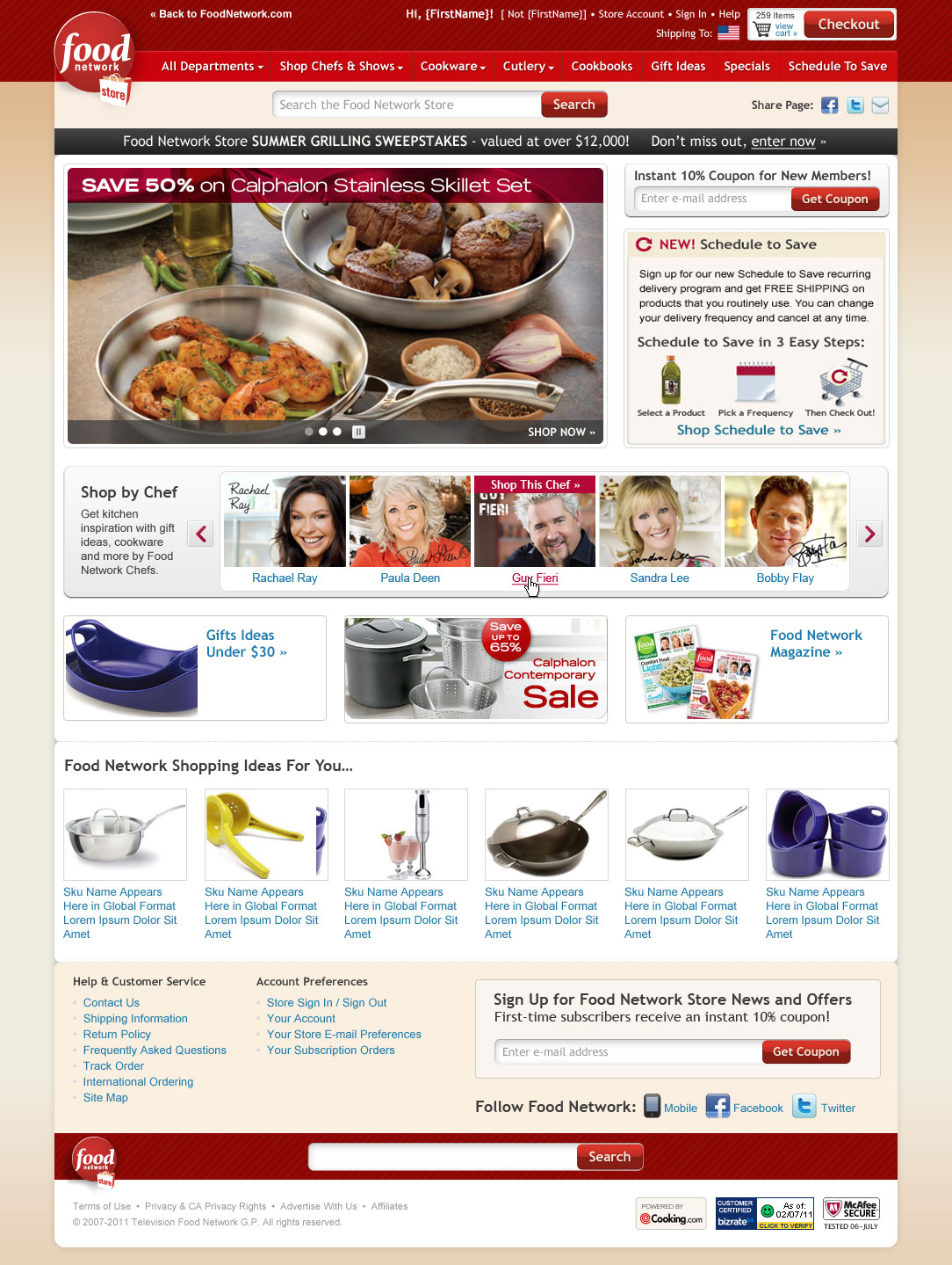 Food Network Store Homepage