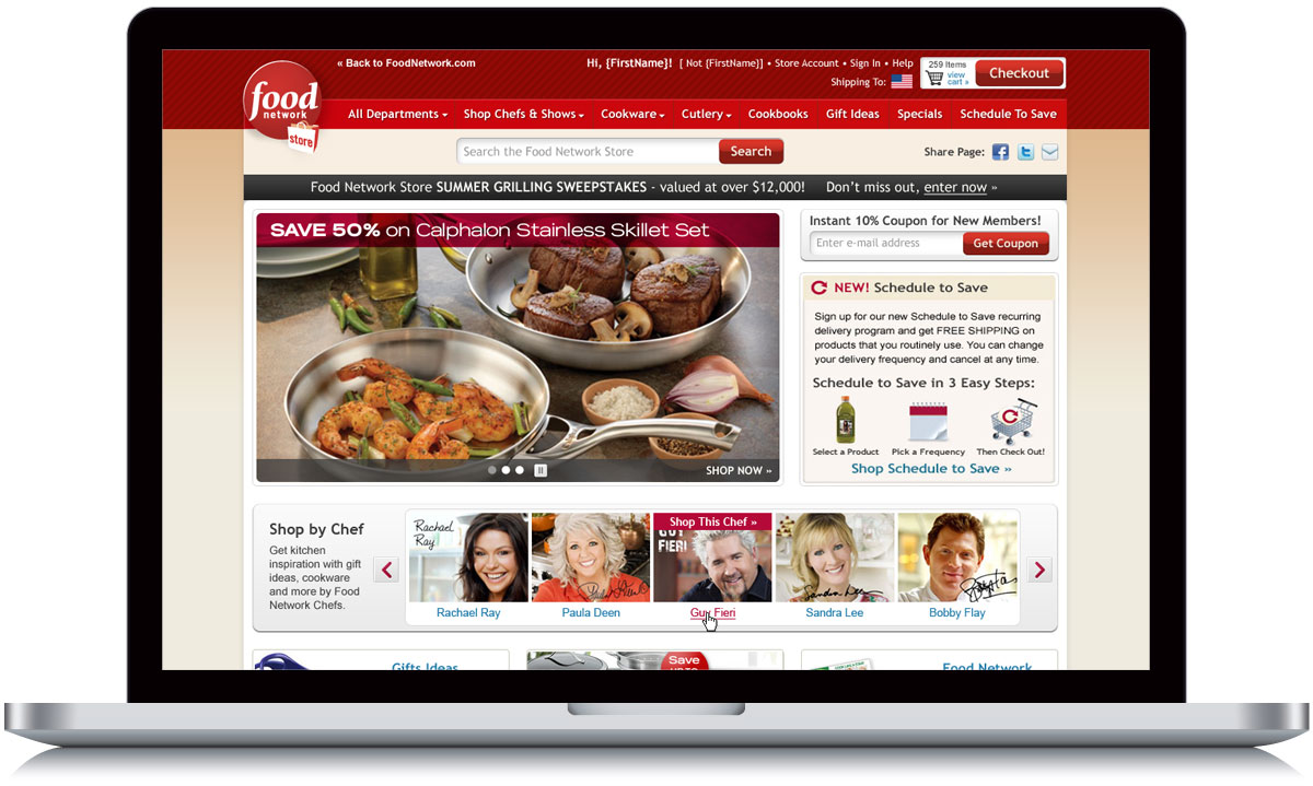 Food Network Store Homepage