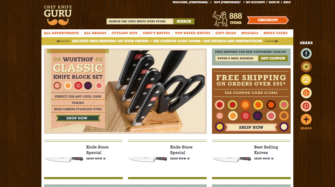 Chef Knife Guru Store Homepage
