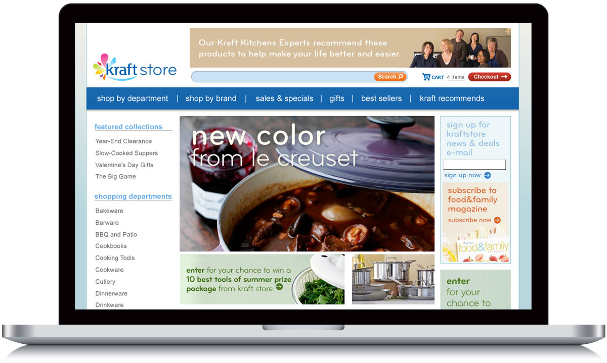 Kraft Store Homepage