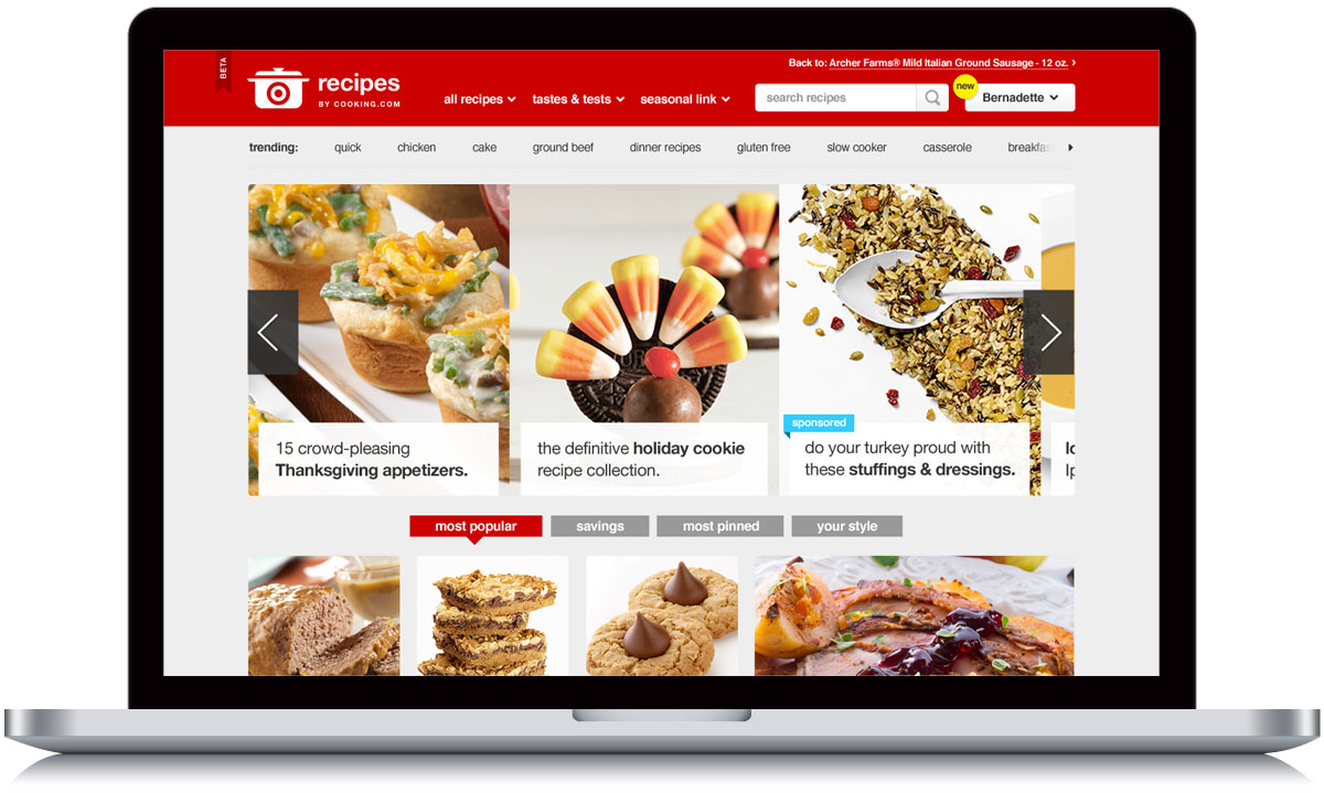 Target Recipes Homepage