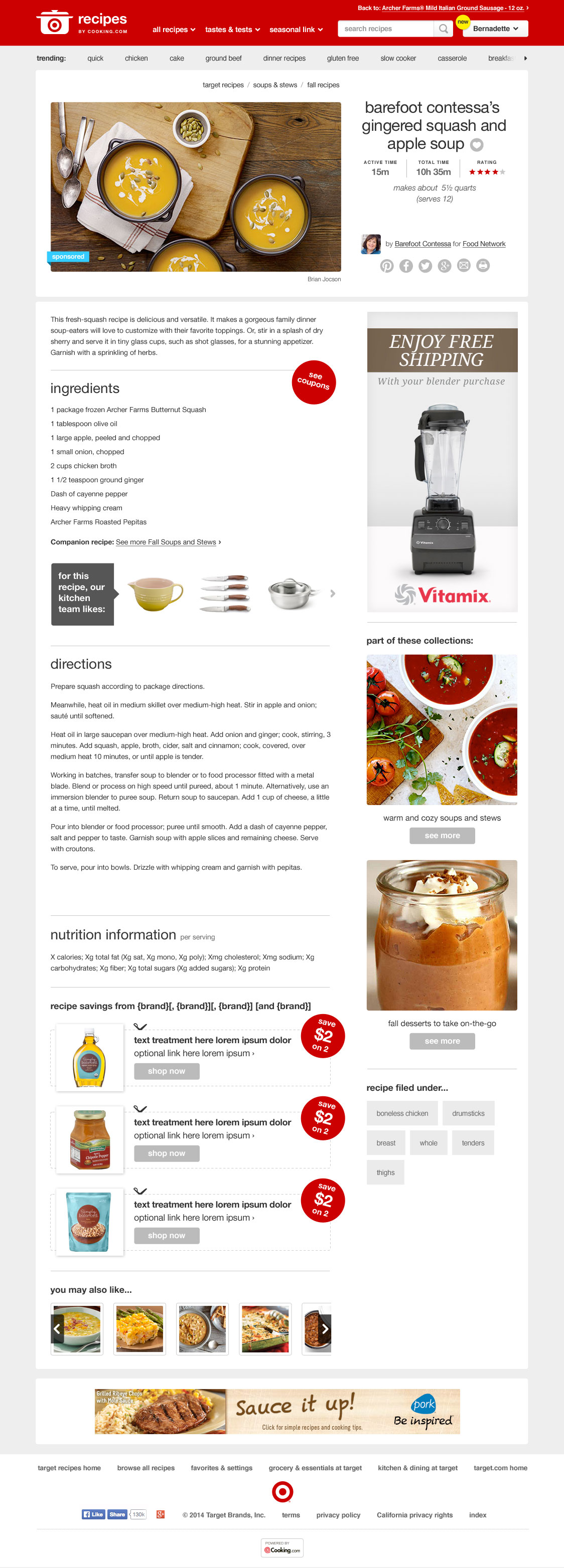 Target Reicpe Detail Page